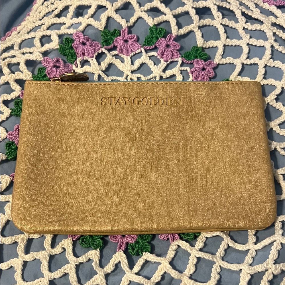 Ipsy Gold Zipper Pouch with Sun Charm